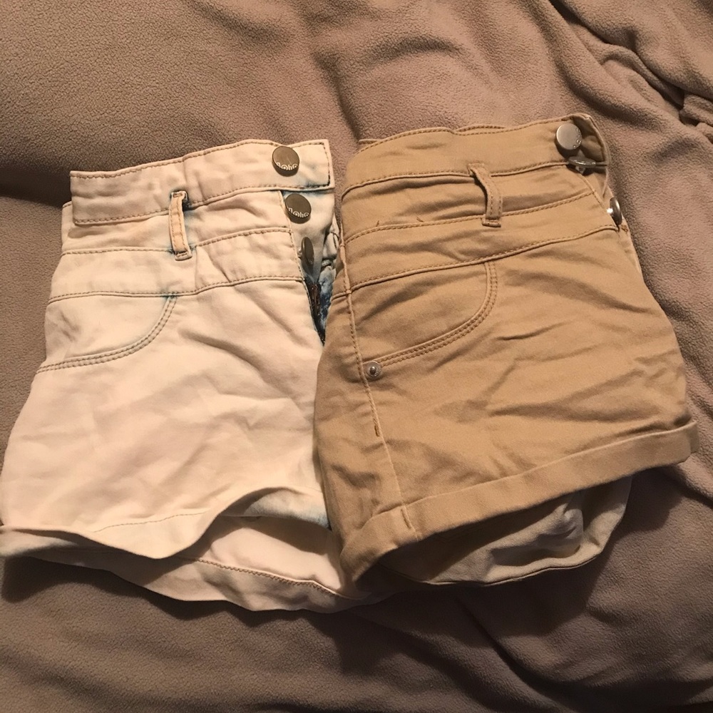 Two high waisted jean/jegging shorts size 5